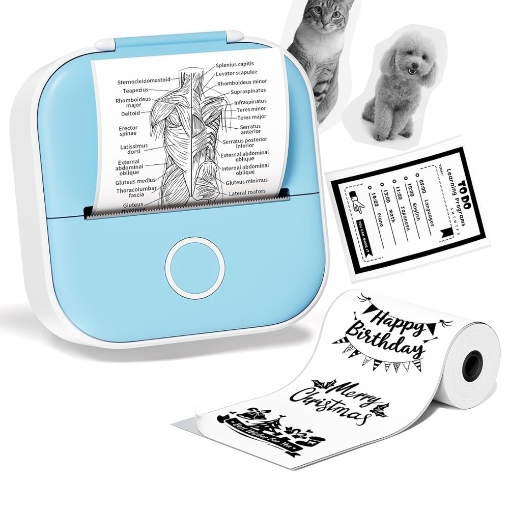 Portable Blue Thermal Printer